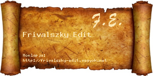 Frivalszky Edit névjegykártya