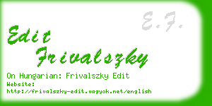 edit frivalszky business card